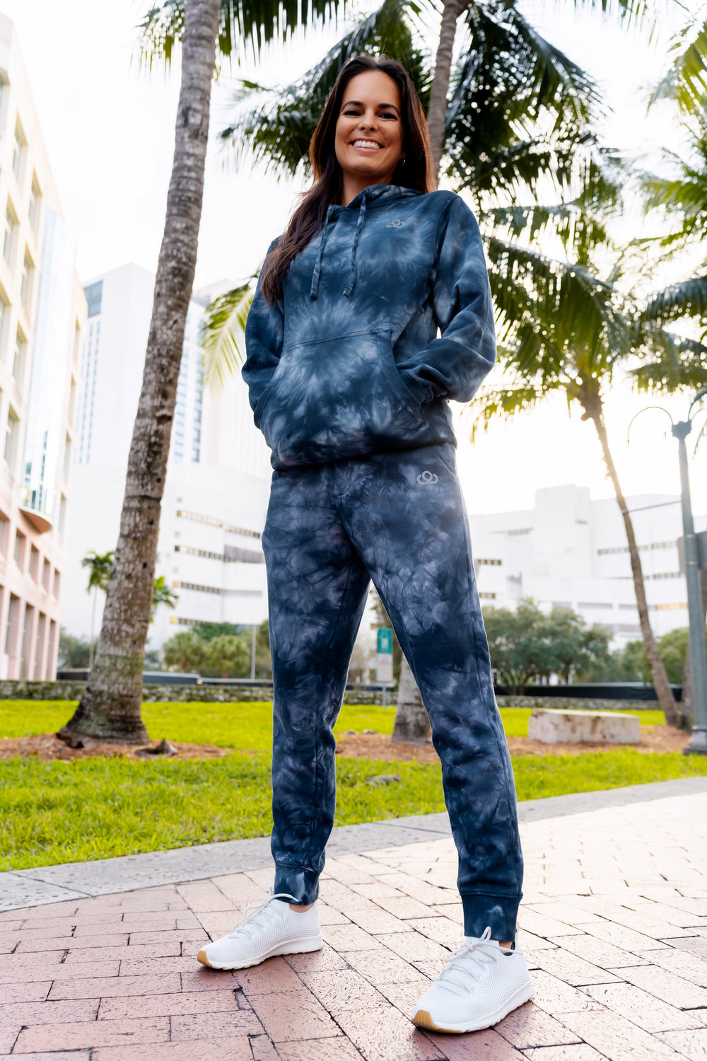 Navy Tye Dye Sweat Pants