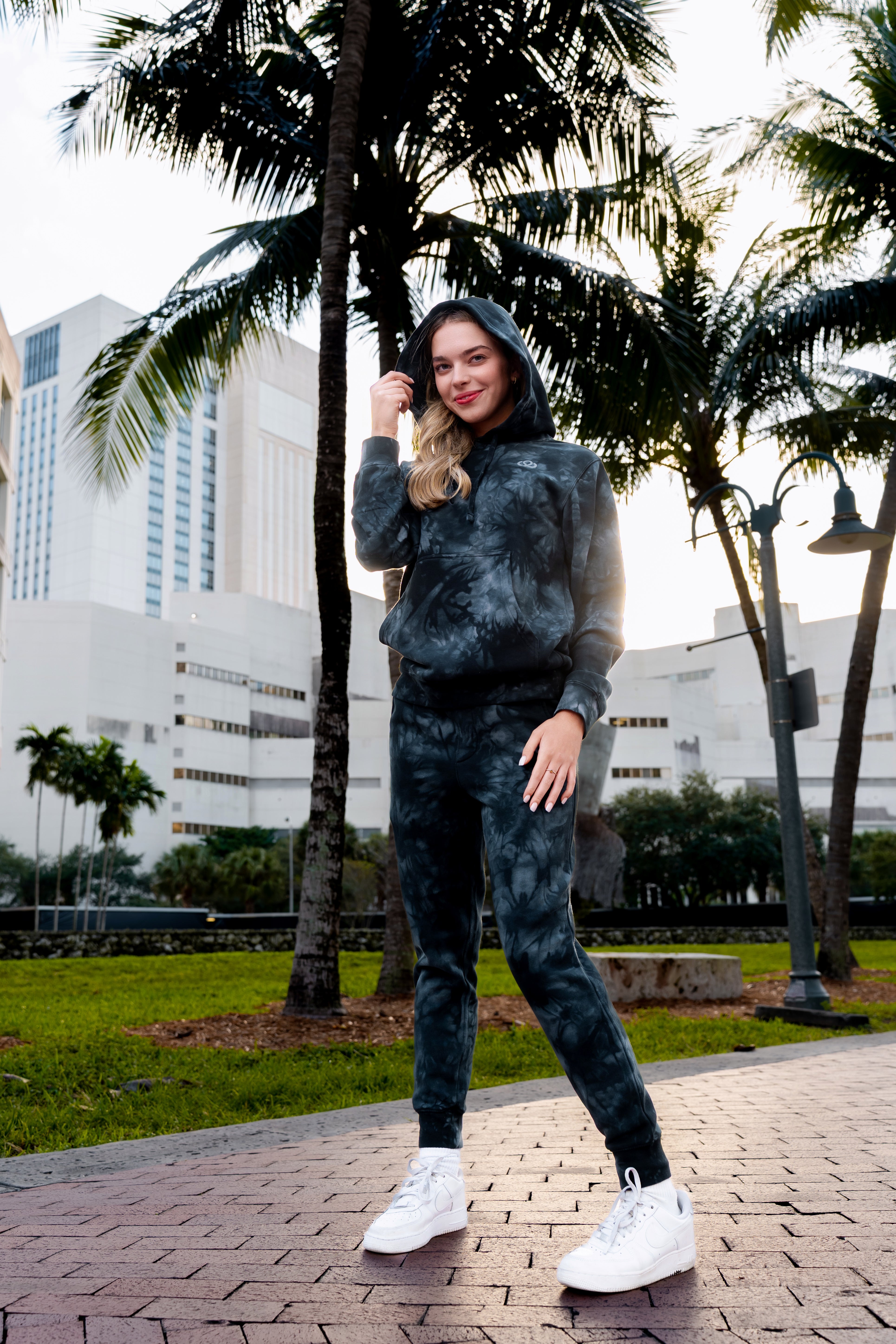 Black Tye Dye Sweat Pants