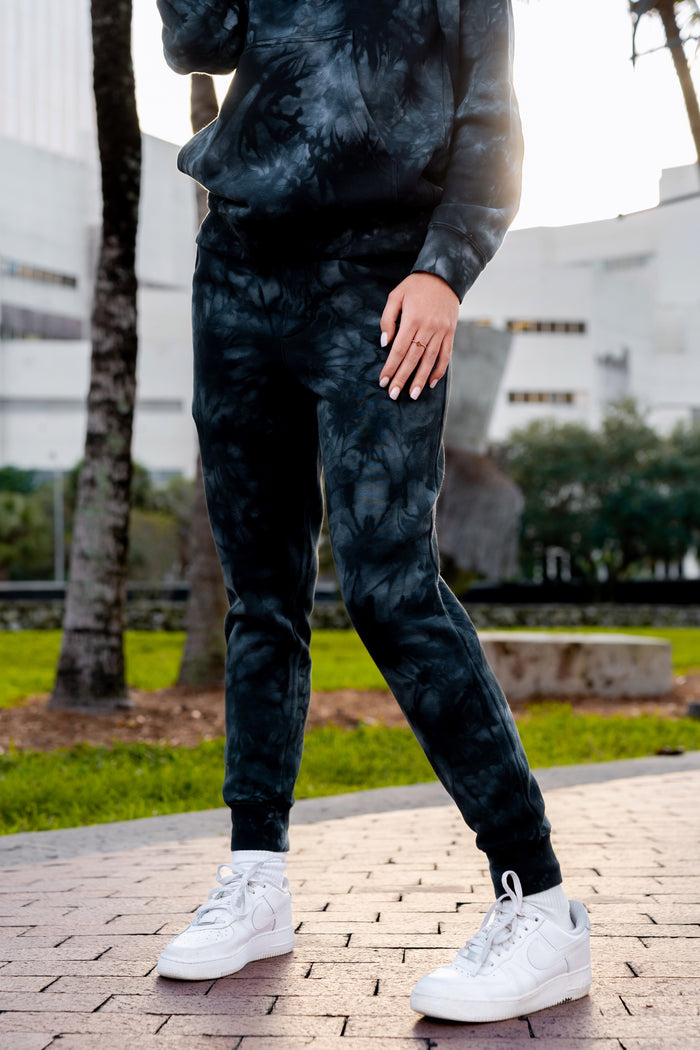 Black Tye Dye Sweat Pants