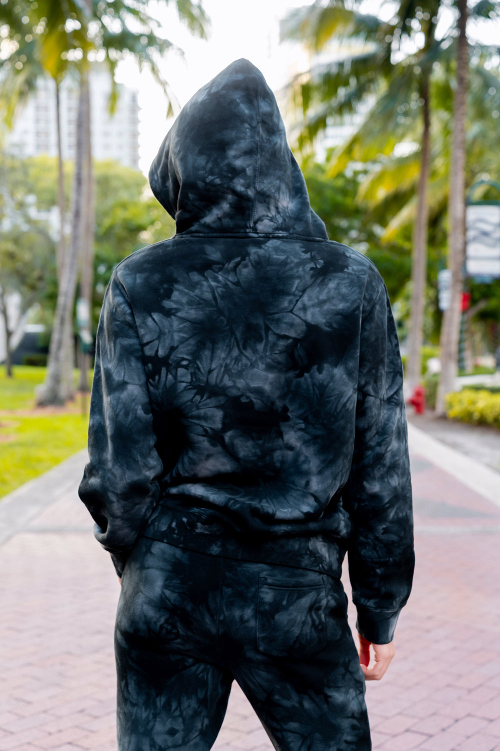 Black Tye Dye Sweat Pants