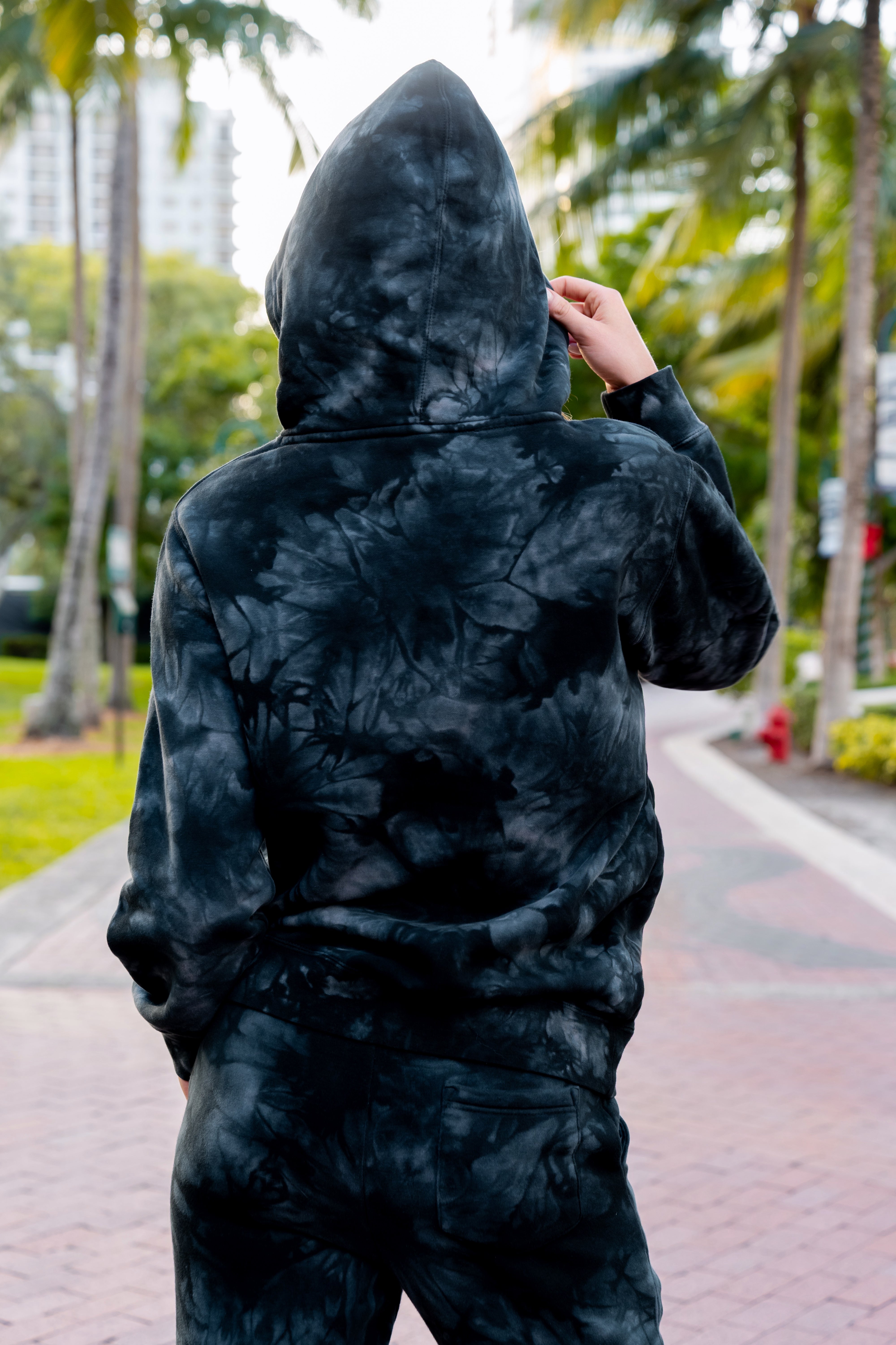 Black Tye Dye Sweat Pants